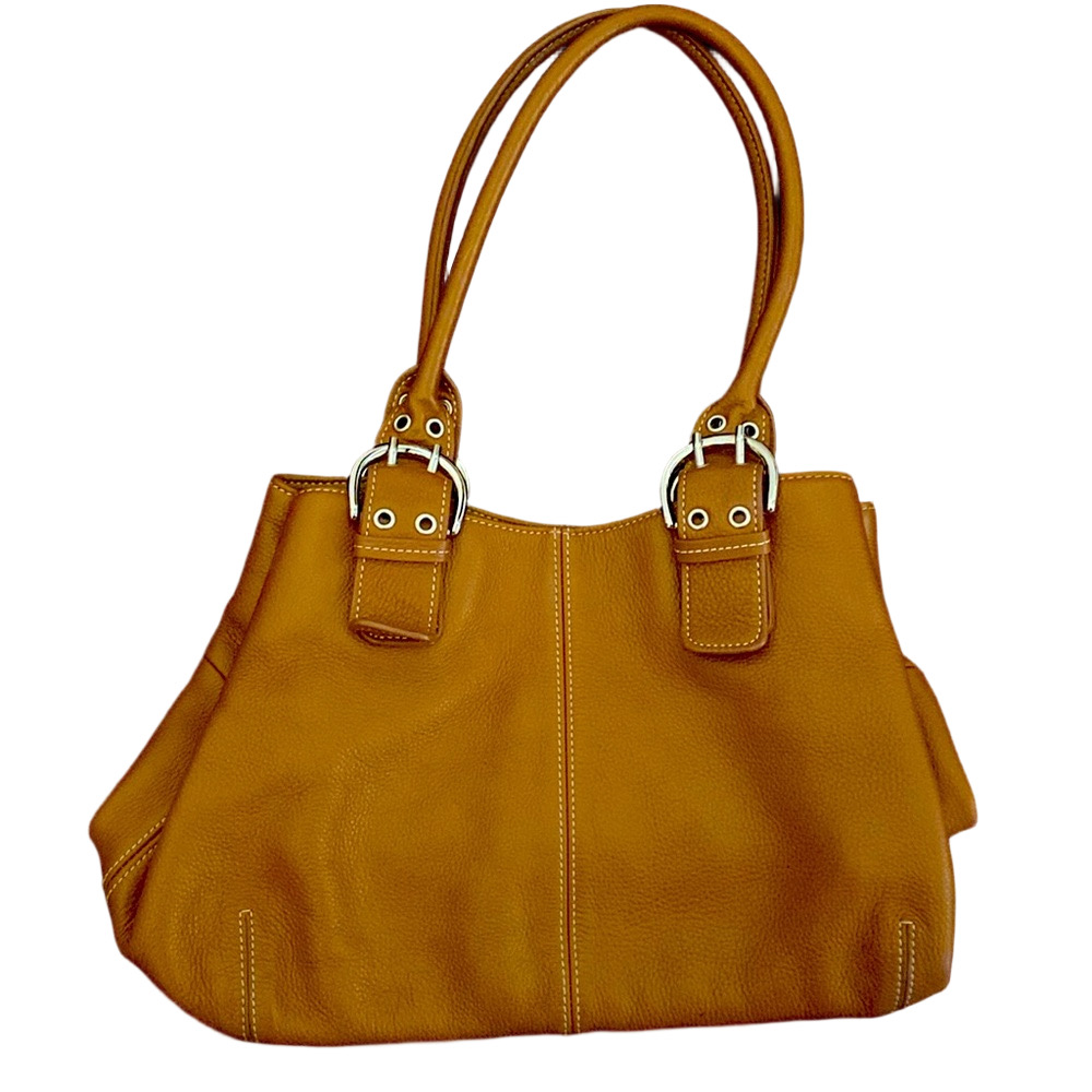 Leather cognac Brown Leather Bag  medium size